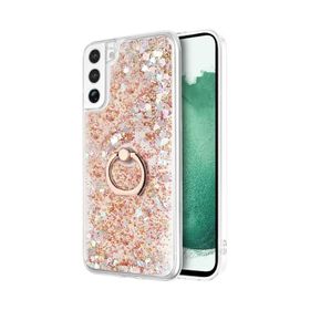 Microsonic Samsung Galaxy S22 Plus Glitter Liquid Holder Gold Cep Telefonu Kılıfı