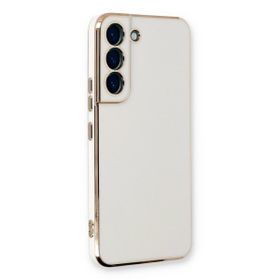 Microsonic Samsung Galaxy S22 Plus Olive Plated Beyaz Cep Telefonu Kılıfı