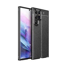 Microsonic Samsung Galaxy S22 Ultra Deri Dokulu Siyah Kılıf