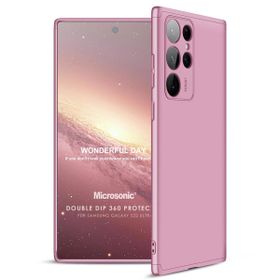 Microsonic Samsung Galaxy S22 Ultra Double Dip 360 Protective Rose Gold Cep Telefonu Kılıfı