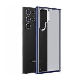 Microsonic Samsung Galaxy S22 Ultra Frosted Frame Lacivert Cep Telefonu Kılıfı
