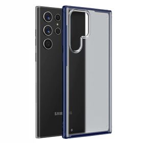 Microsonic Samsung Galaxy S22 Ultra Frosted Frame Lacivert Cep Telefonu Kılıfı