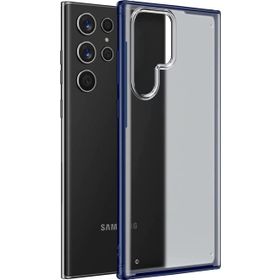 Microsonic Samsung Galaxy S22 Ultra Frosted Frame Lacivert Cep Telefonu Kılıfı