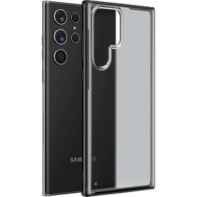 Microsonic Samsung Galaxy S22 Ultra Frosted Frame Siyah Cep Telefonu Kılıfı
