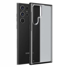 Microsonic Samsung Galaxy S22 Ultra Frosted Frame Siyah Cep Telefonu Kılıfı