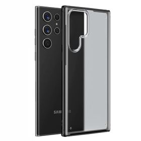 Microsonic Samsung Galaxy S22 Ultra Frosted Frame Siyah Cep Telefonu Kılıfı