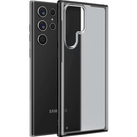 Microsonic Samsung Galaxy S22 Ultra Frosted Frame Siyah Cep Telefonu Kılıfı