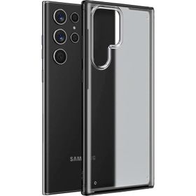 Microsonic Samsung Galaxy S22 Ultra Frosted Frame Siyah Cep Telefonu Kılıfı