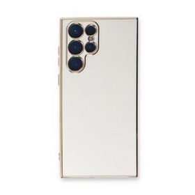 Microsonic Samsung Galaxy S22 Ultra Olive Plated Beyaz Cep Telefonu Kılıfı