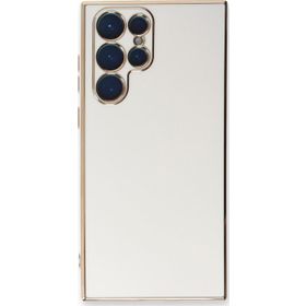 Microsonic Samsung Galaxy S22 Ultra Olive Plated Beyaz Cep Telefonu Kılıfı
