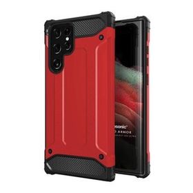 Microsonic Samsung Galaxy S22 Ultra Rugged Armor Kırmızı Cep Telefonu Kılıfı