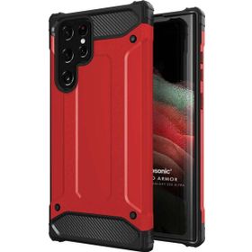 Microsonic Samsung Galaxy S22 Ultra Rugged Armor Kırmızı Cep Telefonu Kılıfı