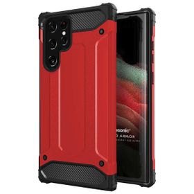 Microsonic Samsung Galaxy S22 Ultra Rugged Armor Kırmızı Cep Telefonu Kılıfı