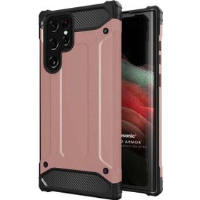 Microsonic Samsung Galaxy S22 Ultra Rugged Armor Rose Gold Cep Telefonu Kılıfı
