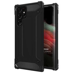 Microsonic Samsung Galaxy S22 Ultra Rugged Armor Siyah Cep Telefonu Kılıfı