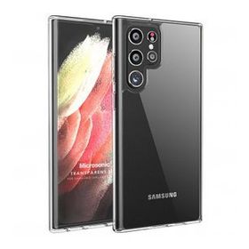 Microsonic Samsung Galaxy S22 Ultra Transparent Soft Beyaz Cep Telefonu Kılıfı