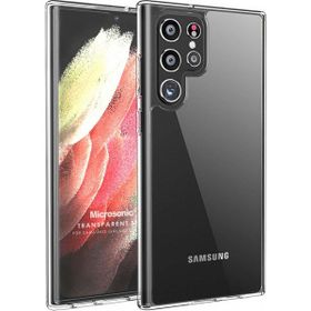 Microsonic Samsung Galaxy S22 Ultra Transparent Soft Beyaz Cep Telefonu Kılıfı