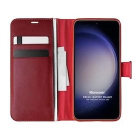 Microsonic Samsung Galaxy S23 Delux Leather Wallet Kırmızı Kılıf
