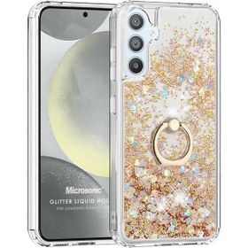 Microsonic Samsung Galaxy S23 FE Glitter Liquid Holder Gold Kılıf