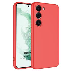 Microsonic Samsung Galaxy S23 Groovy Soft Kırmızı Cep Telefonu Kılıfı