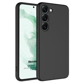 Microsonic Samsung Galaxy S23 Groovy Soft Siyah Cep Telefonu Kılıfı