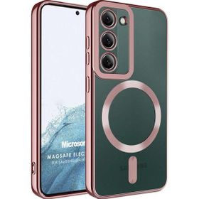 Microsonic Samsung Galaxy S23 Magsafe Luxury Electroplate Rose Gold Cep Telefonu Kılıfı