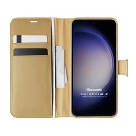 Microsonic Samsung Galaxy S23 Plus Delux Leather Wallet Gold Cep Telefonu Kılıfı