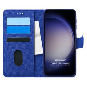 Microsonic Samsung Galaxy S23 Plus Fabric Book Wallet Cep Telefonu Kılıfı