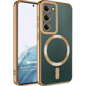 Microsonic Samsung Galaxy S23 Plus Magsafe Luxury Electroplate Gold Cep Telefonu Kılıfı