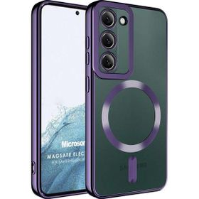 Microsonic Samsung Galaxy S23 Plus Magsafe Luxury Electroplate Mor Cep Telefonu Kılıfı