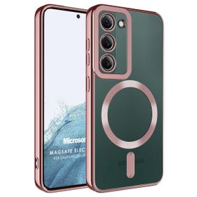 Microsonic Samsung Galaxy S23 Plus Magsafe Luxury Electroplate Rose Gold Cep Telefonu Kılıfı