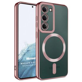 Microsonic Samsung Galaxy S23 Plus Magsafe Luxury Electroplate Rose Gold Cep Telefonu Kılıfı
