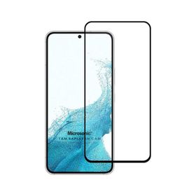 Microsonic Samsung Galaxy S23 Tam Kaplayan Temperli Siyah Cam Ekran Koruyucu
