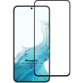 Microsonic Samsung Galaxy S23 Tam Kaplayan Temperli Siyah Cam Ekran Koruyucu