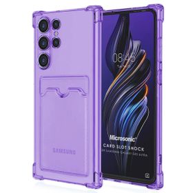 Microsonic Samsung Galaxy S23 Ultra Card Slot Shock Lila Cep Telefonu Kılıfı