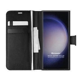 Microsonic Samsung Galaxy S23 Ultra Delux Leather Wallet Siyah Kılıf