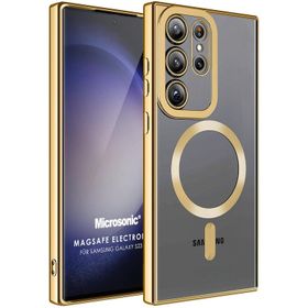 Microsonic Samsung Galaxy S23 Ultra Magsafe Luxury Electroplate Cep Telefonu Kılıfı