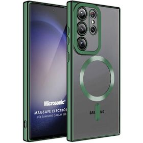Microsonic Samsung Galaxy S23 Ultra Magsafe Luxury Electroplate Cep Telefonu Kılıfı