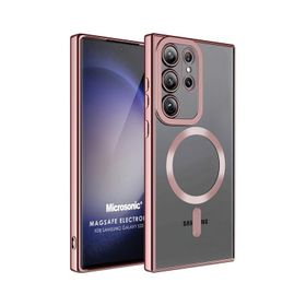 Microsonic Samsung Galaxy S23 Ultra Magsafe Luxury Electroplate Cep Telefonu Kılıfı