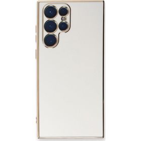 Microsonic Samsung Galaxy S23 Ultra Olive Plated Beyaz Cep Telefonu Kılıfı
