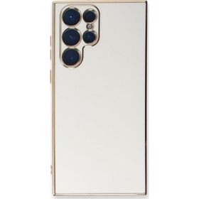 Microsonic Samsung Galaxy S23 Ultra Olive Plated Beyaz Cep Telefonu Kılıfı