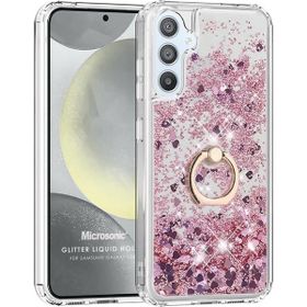 Microsonic Samsung Galaxy S24 Glitter Liquid Holder Pembe Kılıf