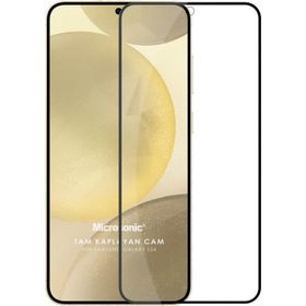 Microsonic Samsung Galaxy S24 Tam Kaplayan Siyah Temperli Cam Ekran Koruyucu