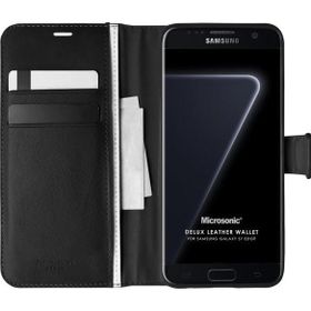 Microsonic Samsung Galaxy S7 Edge Delux Leather Wallet Siyah Cep Telefonu Kılıfı