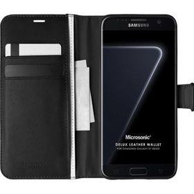 Microsonic Samsung Galaxy S7 Edge Delux Leather Wallet Siyah Cep Telefonu Kılıfı