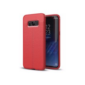 Microsonic Samsung Galaxy S8 Deri Dokulu Kırmızı Silikon Kılıf