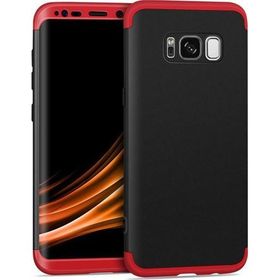 Microsonic Samsung Galaxy S8 Double Dip 360 Protective Siyah Kırmızı Kılıf