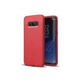 Microsonic Samsung Galaxy S8 Plus Deri Dokulu Silikon Kırmızı Cep Telefonu Kılıfı