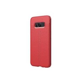 Microsonic Samsung Galaxy S8 Plus Deri Dokulu Silikon Kırmızı Cep Telefonu Kılıfı