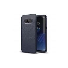 Microsonic Samsung Galaxy S8 Plus Deri Dokulu Silikon Lacivert Cep Telefonu Kılıfı